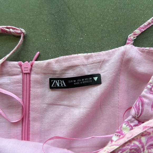 Zara Pink Floral Summer Dress - Picture 6 of 10